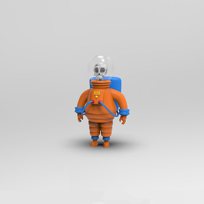 Astro-Skelly 3dart 3drender astronaut blender skeleton vinyltoy zbrush