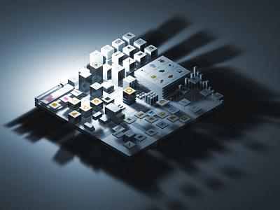 Geo illustration internet isometric design