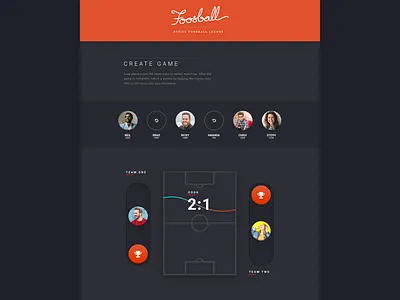 Foosball UI app design ui