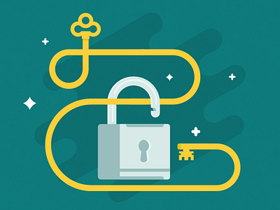 Unlock'd flat illustration padlock vector