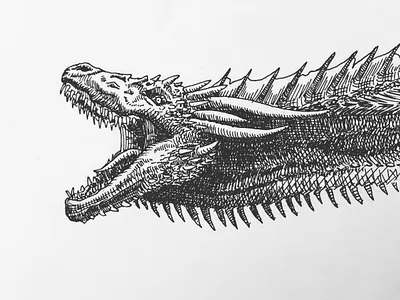 Dragon dragon dragon illustration drogon game of thrones illustration ink drawing inktober