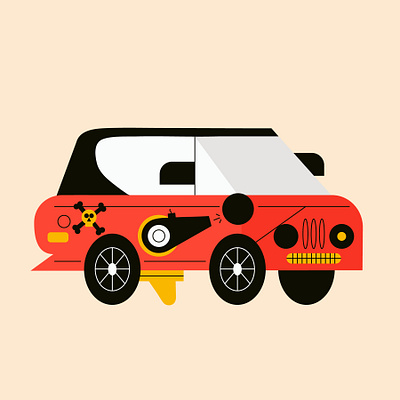 Arghhh, out to steal your booty. car character characters color graphic halloween illustration inktober minimal pirate vector