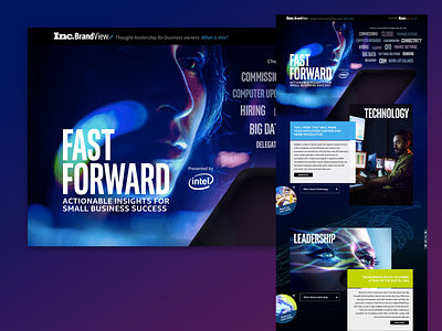 Inc. + Intel content hub animations ceros content hub experiential content landing page technology