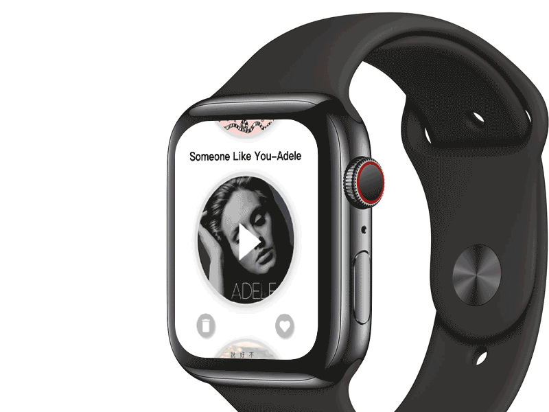 Daily UI 009-Apple watch music player apple watch apple watch mockup dailyui music player