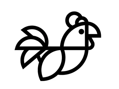Chicken Icon animal animals bird chicken geometry icon line
