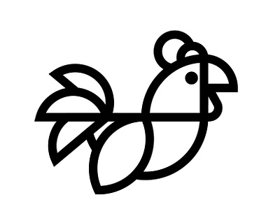 Chicken Icon animal animals bird chicken geometry icon line