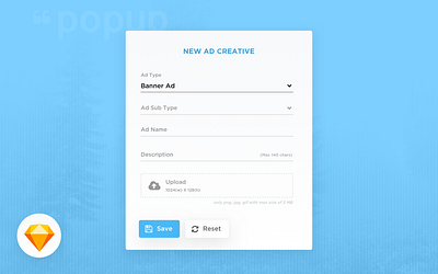 Pop up - Freebie 2019 challenge clean concept dropdown form freebie popover popup sketch ui upload file ux