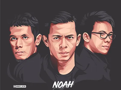 Noah Band Vector Art art artwork band coreldraw design designer digitalart dribbble fanart graphicdesigner illustration noah vector
