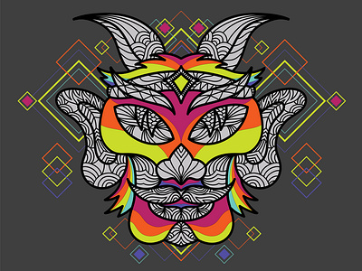 Goat Ethnic Ornament - 4 animals art artwork background art decorative design drawing illustration ornament stained glass tattoo art traditional art vintage