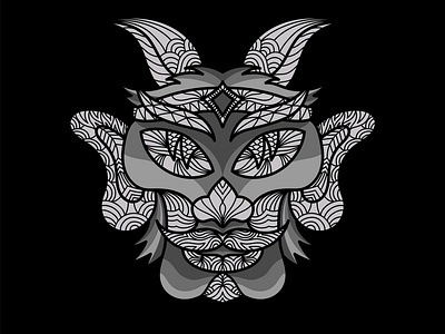 Goat Ethnic Ornament - 2 animals art artwork black decorative design drawing graydesign illustration ornament stained glass tattoo art traditional art vintage white