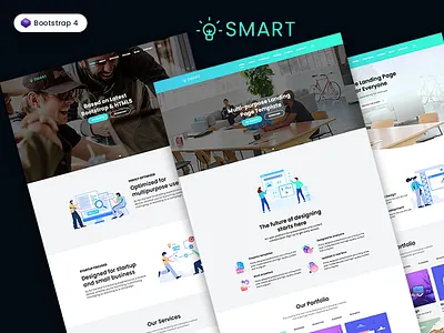Bootstrap One Page Template - Smart agency bootstrap bootstrap 4 free freebie freebies html illustration landing page template