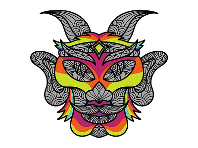 Goat Ethnic Ornament - 3 animals art artwork decorative design drawing illustration lineart ornament stained glass tattoos traditional vintage