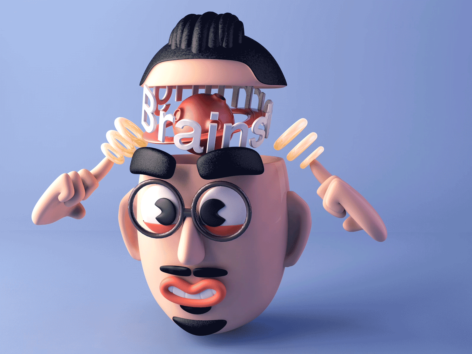 brainstorming c4d character design gif