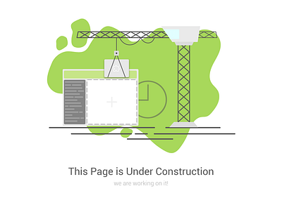 Under Construction 100 day project branding crane cranes design error error page error template illustration template ui under construction ux vector