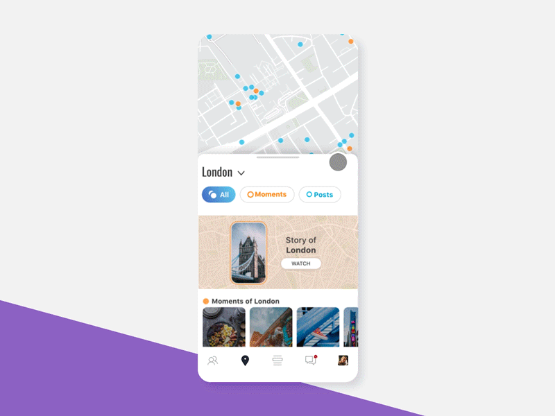 App - Mylivn location map map app motion design social social network uxui 動態 地圖 社交