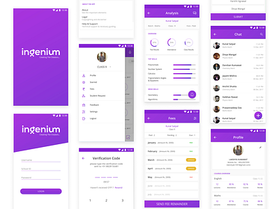 Ingenium App Screens app clean design dribbble gradient interaction mobile screens typography ui ux