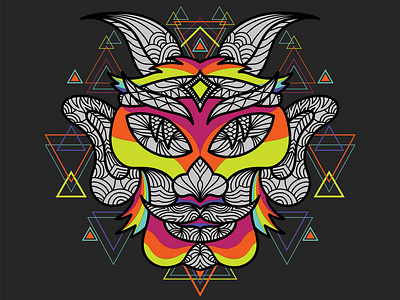 Goat Ethnic Ornament - 5 art artwork decorative design drawing geometric art graphic design graphics illustration line art ornament stained glass traditional art vintage