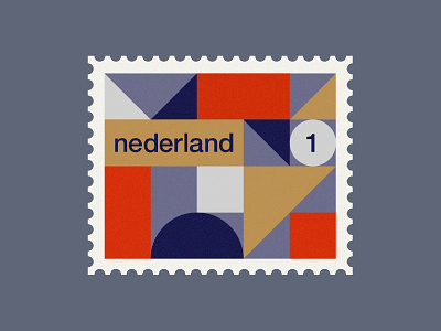 Dutch post stamp 3 2d abstract art clean de stijl dutch geometric holland illustration minimal netherlands pattern rotterdam simple stamp stamps