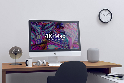 Free 4K iMac Screen Mockup PSD free download free mockup free psd freebie imac mockup mock up mockup mockup psd monitor mockup psd psd mockup