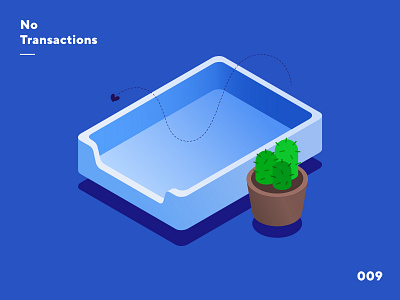 Nexo Illustration - No Transactions app banking blue cactus crypto cryptocurrency fintech flat flies floating illustration illustrator isometric isometry nexo pot shadows transactions