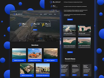 Construction Company Web Redesign - Dark UI branding agency construction design dubai dubai designer figma hard hat industry logo software development ui ux web web design web design agency web developer web development website