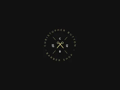 Christopher Button - Barber Shop Logo barber barber logo circular clean design elegant flat gold minimal vector