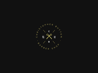 Christopher Button - Barber Shop Logo barber barber logo circular clean design elegant flat gold minimal vector