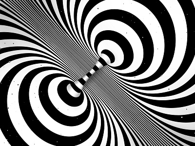 Dualism abstract abstraction black and white cosmic space graphic design illustration kinetic op art optical illusion science striped visual effect