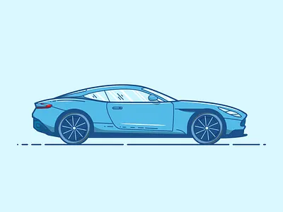 Aston Martin DB11 - Vector Illustration art artwork aston martin blue car cartoon design elegant design graphic design illustration illustrator luxury design sport car vector