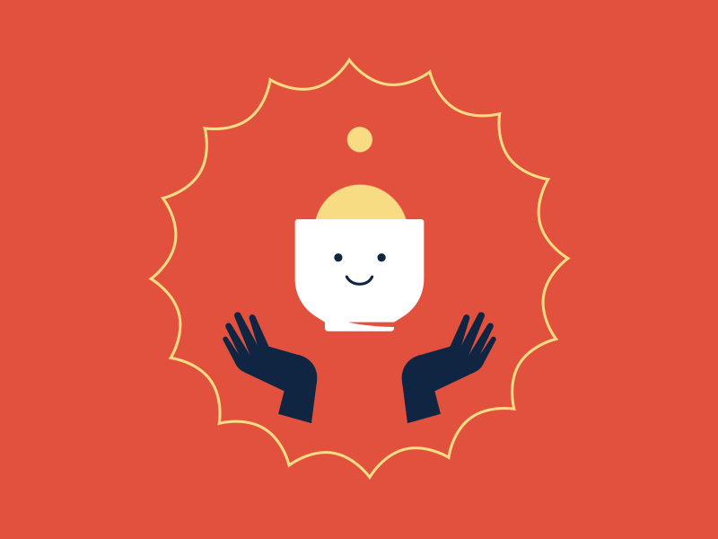 Bowl 2d ae animation bounce bowl character gif hands illustration loop smear smile soup