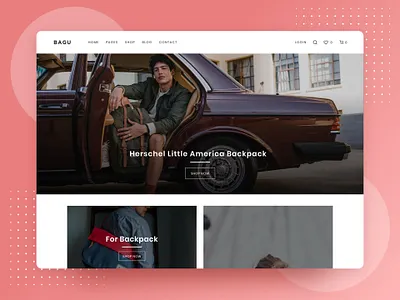 Bagu E-Commerce Website Homepage bag website commerce design ecommerce shopping ui ux website wordpress