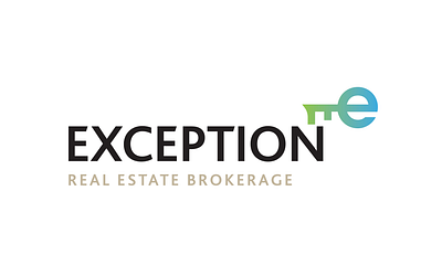 Exception black blue branding brokerage design elegant key logo real estate simple stylish vector