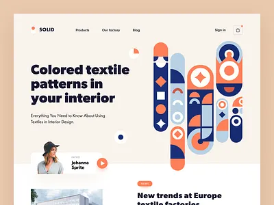 Solid Textile Website colourful decor detail furniture design housing interior blog interior design interior web pattern platform style stylish textile factory textile website website