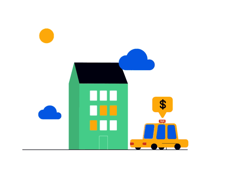 You don't have to pay :) aftereffects animated gif build frame by frame free gif illustration minimal money morph motion taxi