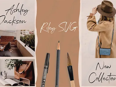 Riley SVG & Font branding handlettered handwritten font logo modern font script font svg font swashes