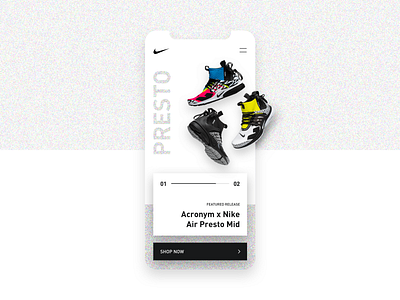 Mobile App - Nike Store Concept app design noise pattern ui