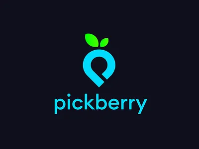pickberry animation app branding design flat icon illustration logo minimal vector