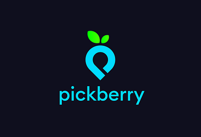 pickberry animation app branding design flat icon illustration logo minimal vector