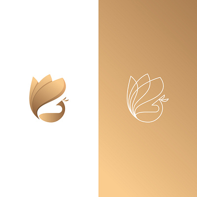 G + Peacock alphabet bird logo birds logo feathers g g logo gold gradient icon mark logo luxury peacock wings