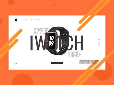 Promo Page Apple Watch Nike+ Concept apple apple watch card concept design ecommerce figma nike product shopping ui ux watch web website