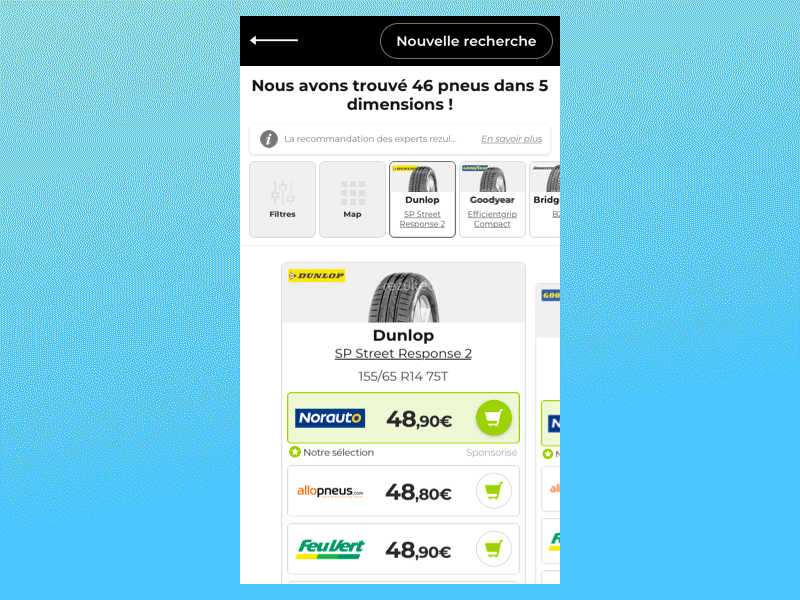 Navigation behaviour: "switch" between 2 displays animation app behaviour concept design interaction principle tires ui ux web