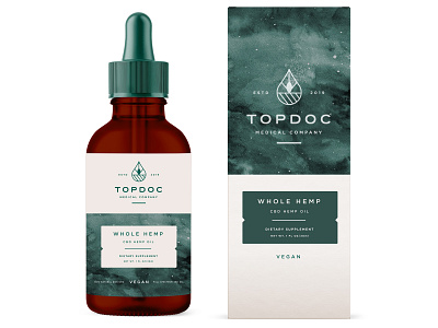 Topdoc CBD pt.1.2 bottle box branding branding concept california cbd cbd oil container design health identity label logo logos logotype packaging startup wellness