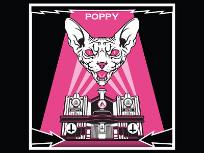 Poppy - Led Zeppelin Mothership Parody design illustration vector