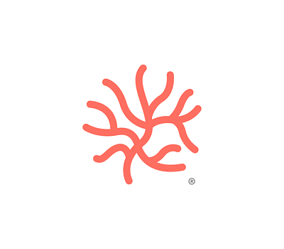 Coral Icon brand coral icon lineart living coral logo mark minimalism organic simple symbol
