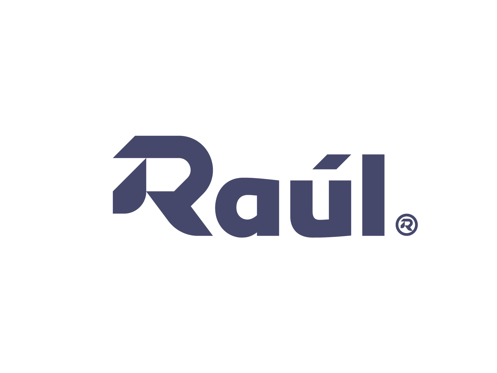 Raúl blue branding design identity letter logo monogram raul simple type typography