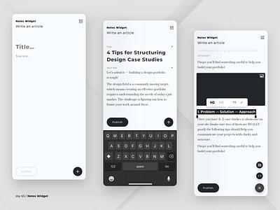 Notes widget 065 app daily ui day mobile notes text ui ux widget