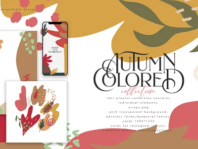 Colored Autumn collection art abstract art compositions deamless pattern leaves seamless pattern vector