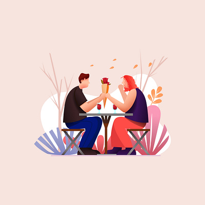 Love design dribbble flaticon flower freepik illustration love romance ui ux vector