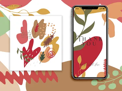 Autumn Colored made with love❤️ illustration invitation