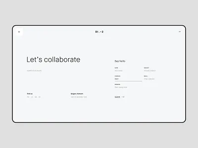District2 V2 Contact Page clean contact contact us design form grid input input field interaction layout minimal textbox ui vietnam web design website